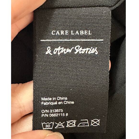 & Other Stories black yellow long sleeves ruffle asymmetrical midi dress size 2 - Picture 6 of 16